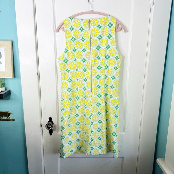 Sail to Sable STS Lemon Print Sleeveless Shift Dress Yellow Bright Novelty M - Picture 8 of 12